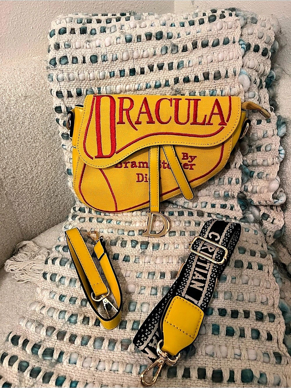 INSPIRED BY Yellow Crossbody Bag with Two Straps Like New